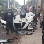Carro capota em perseguição policial na Av. Lineu Machado em Fortaleza PLANTÃO POLICIAL
