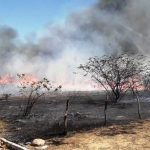 Corpo de Bombeiros combate incêndio em loteamento na periferia de Quixeramobim QUIXERAMOBIM