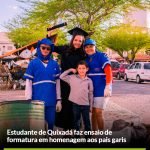 Estudante de Quixadá faz ensaio de formatura em homenagem aos pais garis QUIXADÁ