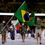 Bruninho e Ketleyn Quadros sambam na cerimônia de abertura da Olímpiada HORA DO ESPORTE