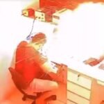 Celular explode e técnico sofre acidente enquanto fazia conserto em loja no interior do Ceará; veja o vídeo TEMA LIVRE