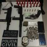 Polícia prende trio suspeito de tráfico de drogas e porte ilegal de arma em Milhã SERTÃO CENTRAL