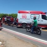 Acidente de trânsito na CE-060 deixa motociclista ferido em Quixeramobim QUIXERAMOBIM