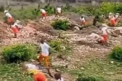Vídeo mostra presos trabalhando na quebra de pedras no Complexo Penitenciário de Aquiraz e repercute nas redes