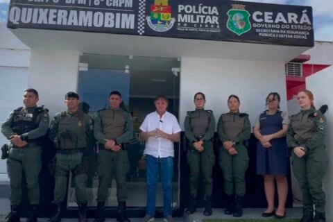 Prefeito Cirilo Pimenta acompanha reforma da sede da Polícia Militar em Quixeramobim