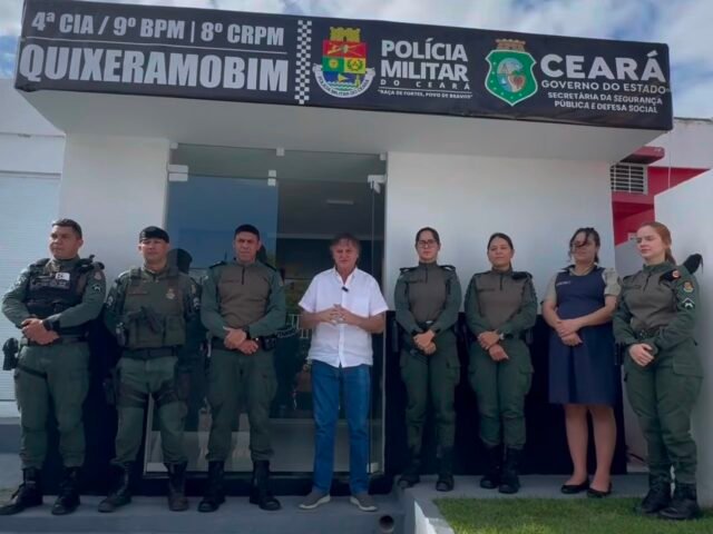 Prefeito Cirilo Pimenta acompanha reforma da sede da Polícia Militar em Quixeramobim
